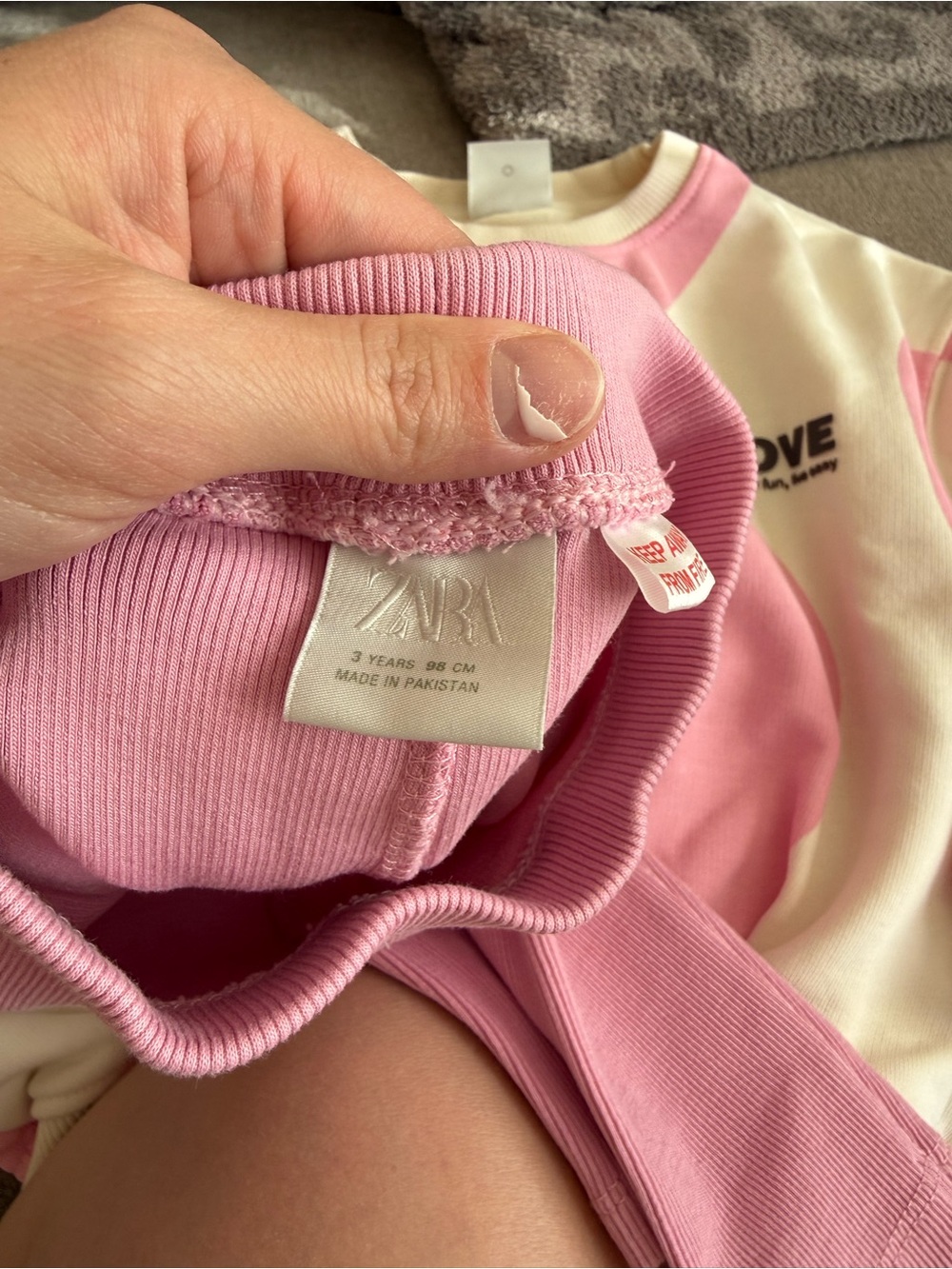 Zara Pink and White Heart Matching Set (3T) - Picture 5 of 5